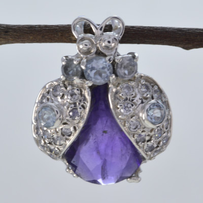 fine-looking Amethyst 925 Sterling Silver Purple Pendant genuine suppiler US