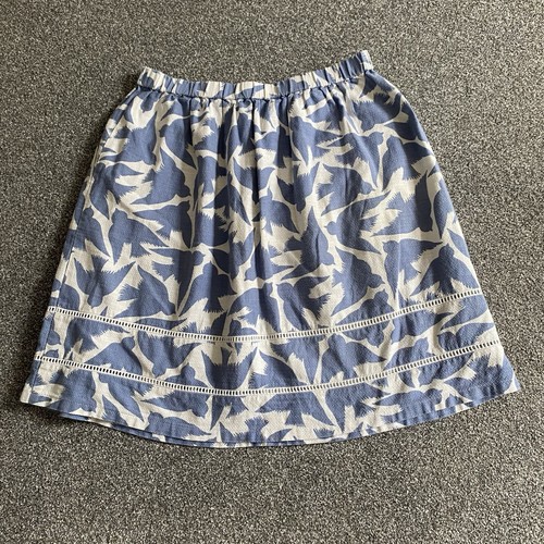 Cath Kidston Skirt Womens Small Blue Bird Print Pockets Short Mini Elastic Waist - Picture 5 of 12