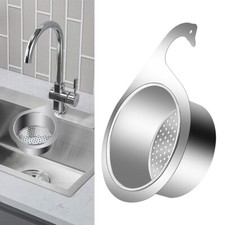 Swan Sink Strainer Basket & Hanging Fruit/Veg Draining Rack Stainless Steel NEW