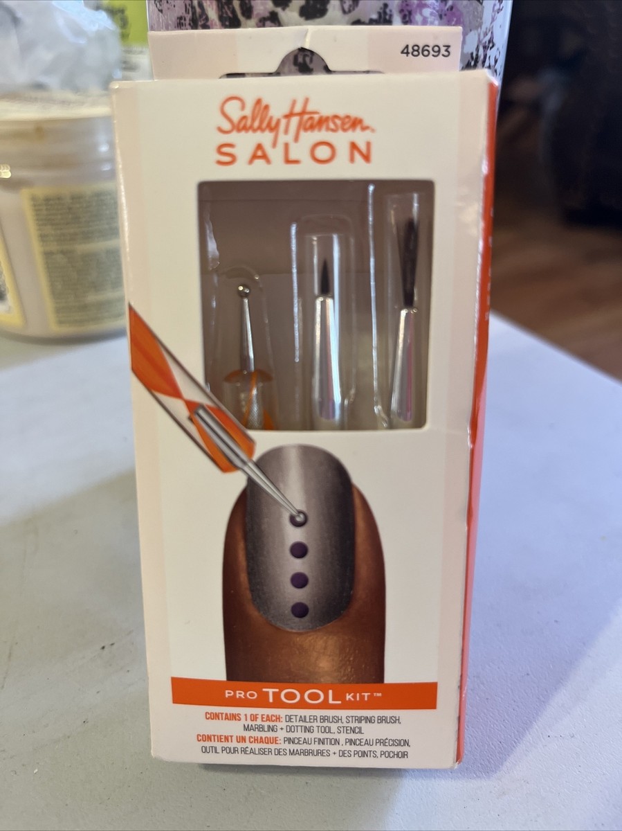 Sally Hansen Pro Tool Kit – Nagel-Kunst-Set Mit Detail-Pinsel, Streifenpinsel & Dotting Tool