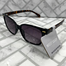 NWT West Loop Sunglasses 23 485 BLK FWG Black/Tortoise Frames 100 UVA-UVB