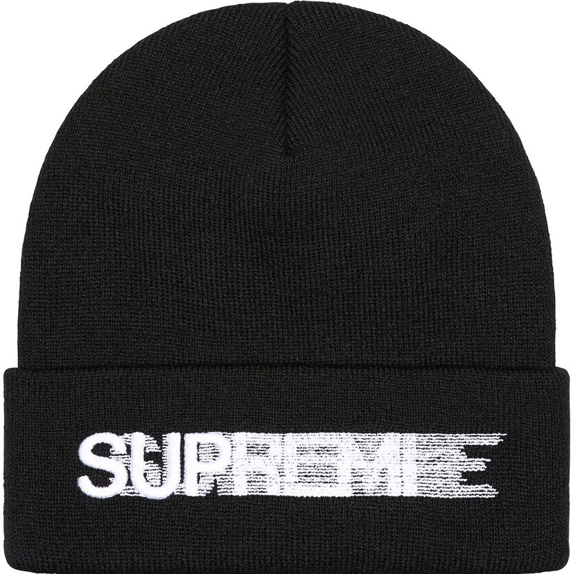 Beanie logo Supreme Motion noir à la main