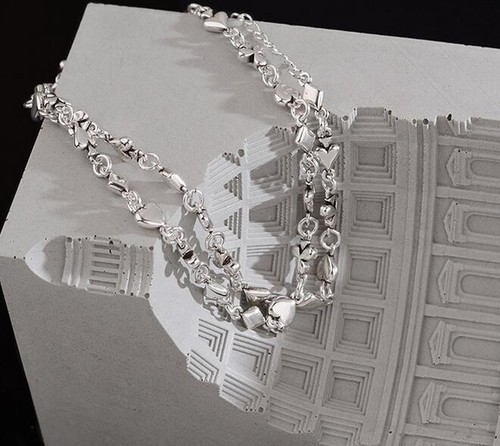 925 Sterling Silver Necklace Handmade Beautiful SPECIAL Unique Design Chain - Picture 4 of 7