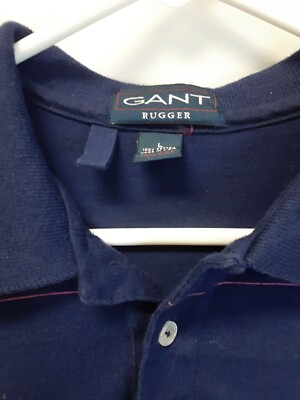 GANT Rugger Men's Polo Shirt 100% Cotton Purple Pink Striped Retro