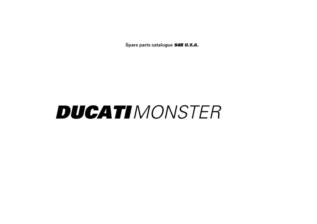 Ducati Parts Manual Book Chassis & Engine 2007 MONSTER S4R U.S.A.