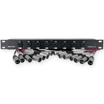 SARMSS-8x310 - 8 Channel XLR TRS Combo Splitter Snake Cable 3' & 10' XLR trunks