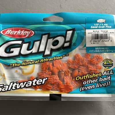 Berkley Gulp Sand Crab Floh 1/2'' Amber Orange Salzwasser Angeln Köder Softbait