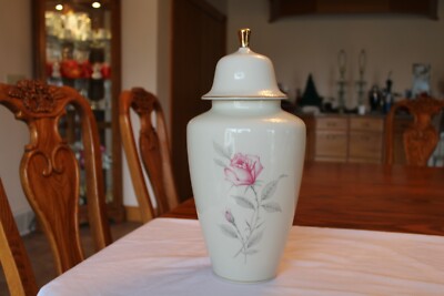 Royal Porzellan Bavaria KM Germany Vintage Hand Painted Rose Ginger Jar Or Urn