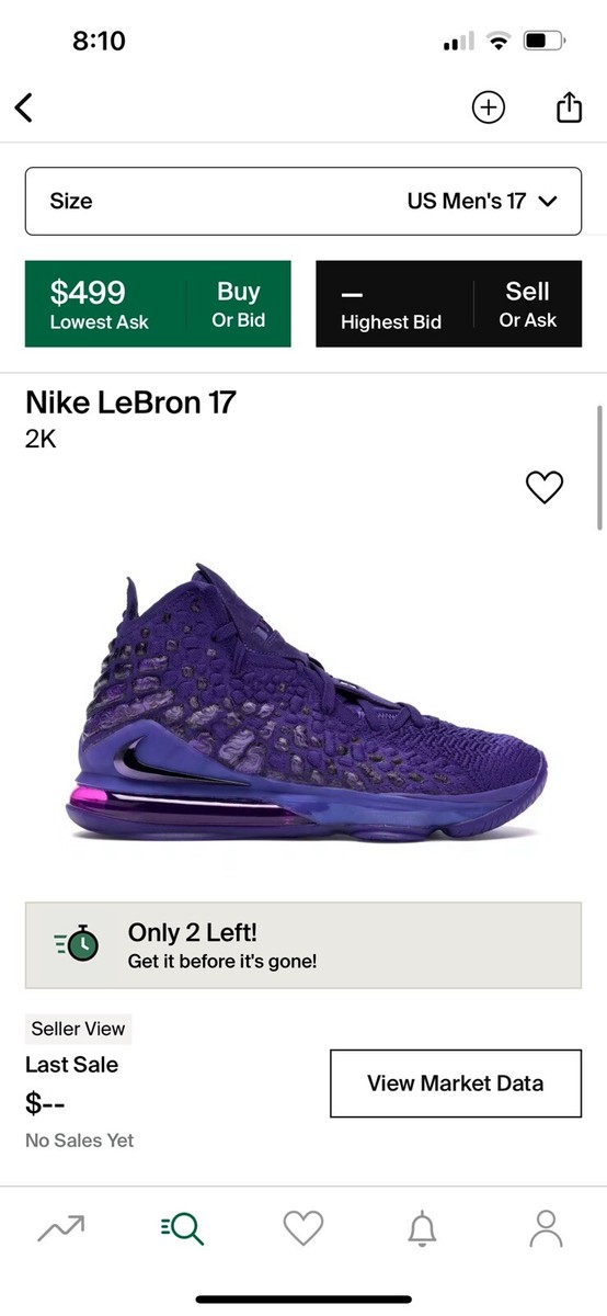 Nike Lebron 17 2K DS Size 17 Court Purple LA Lakers Lebron