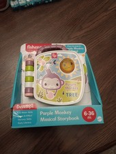 Fisher Price Purple Monkey Musical Storybook New, Minor Package Imperfections