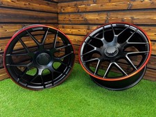 4X R19 Zoll 5x112 E63 AMG Style Matt Schwarz + Rot Felgen F&uuml;r Mercedes C E S