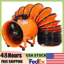8"/10" Utility Blower Industrial Exhaust Fan w/16.4/32.8 ft Flexible Duct Hose