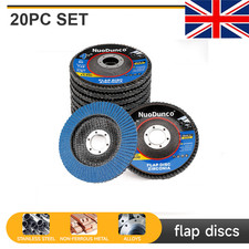 20Pcs 4.5" x 7/8" Zirconia Flap Disc 40 60 80 120 Grit Sanding Grinding Wheels 1.32 per disc