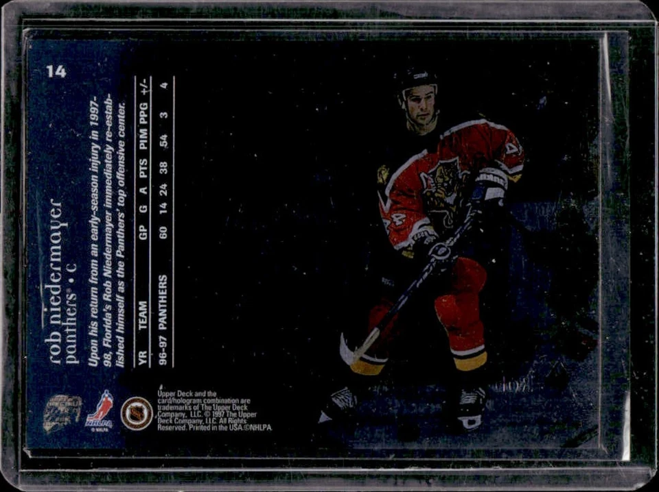 1997-98 Upper Deck Ice Rob Niedermayer Parallel #14 Panthers - Image 2 of 2