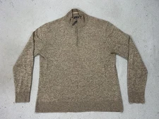 Smartwool Sweater Mens 2XL Brown Merino Wool Blend Knit Quarter Zip Pullover