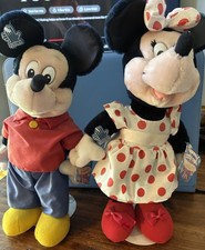 Vintage Mickey/Minnie Mouse Disney 17  Tall Plush With Tags And Stands