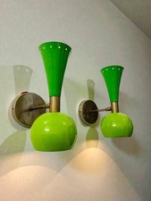Mid Century Brass Wall Sconce: Italian Diabolo Light Fixture
