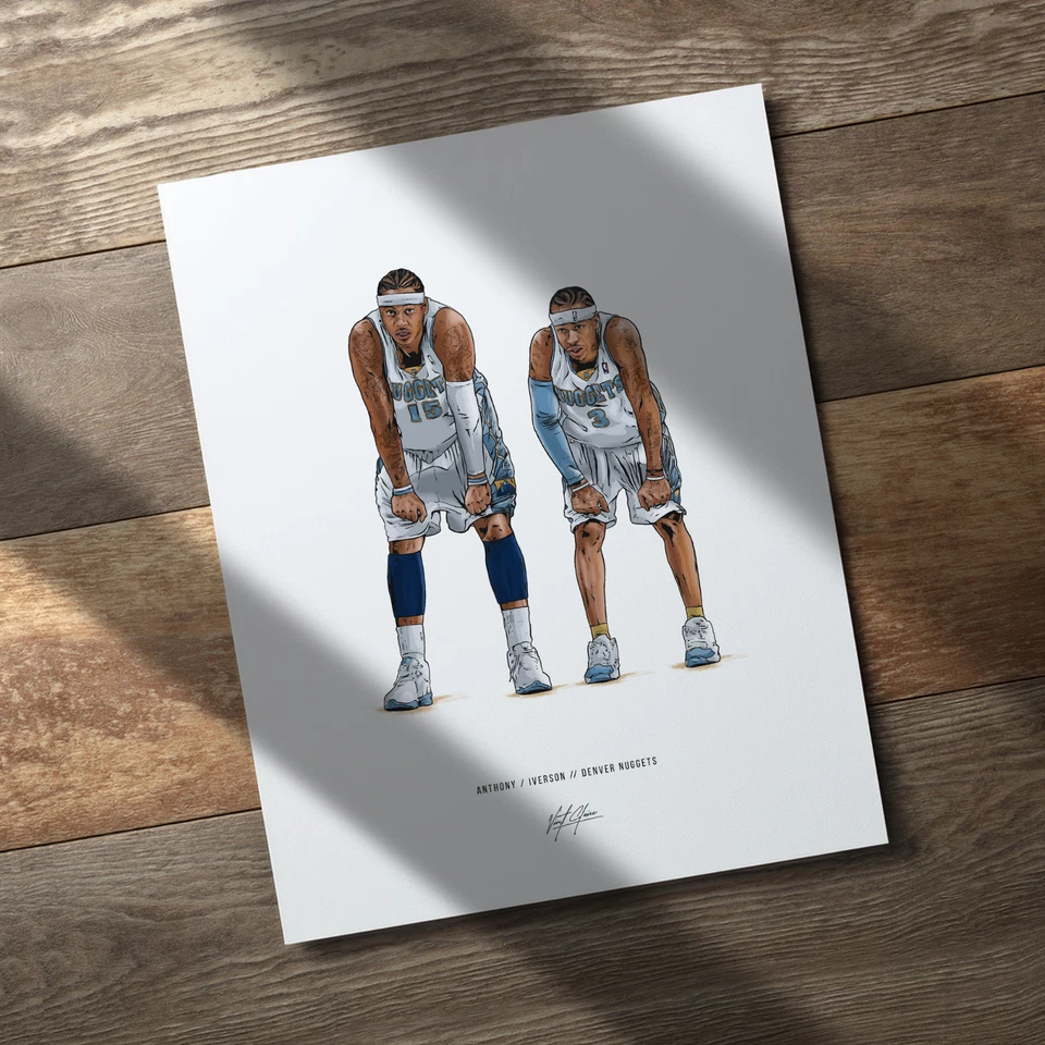 Carmelo Anthony Allen Iverson Poster Denver Nuggets Basketball 8x10 Art Print - Image 3 of 4