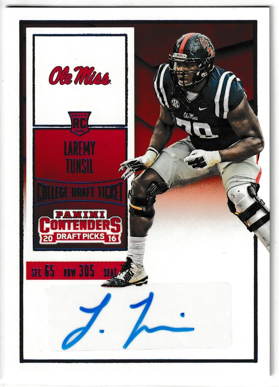 Laremy Tunsil Panini Contenders Draft Picks #232 Autograph-Blue Foil