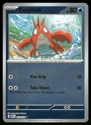 Corphish - Reverse Holo Common - 033/132 - NM