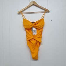 BNWT Zara Pullover Cut Out Draped Swimsuit Women's Small Orange Beach Wear