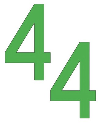 Nummer 4 Aufkleber Sticker 2 Stück Größe und Farbe wählbar
