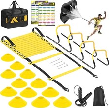 Agility Speed Training Equipment Set, Football Practise Set with 1.Yellow