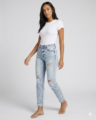 Vigoss Frankie High Rise Slim Straight Jeans Light Blue Size 29 ~ NWT