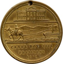 1880 James A. Garfield Canal Boy 1845 To President 1881 Political Campaign Token