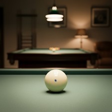 2 1/4" Pool Cue Ball with Blue Logo - Made in Belgium, Non-Magnetic