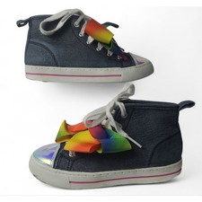 Nickelodeon JoJo Siwa Girs Size 12 Sparkle Denim Rainbow High Top Sneakers