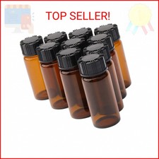 Jiuwu 10 Pack Glass Vials with Screw Caps,Amber Small Bottle,10 Ml Glass Jars,Bo