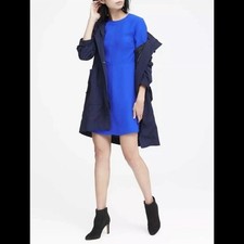 Banana Republic Paneled Fit-and-Flare Dress Royal Blue