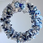 XL HANUKKAH RAG WREATH 18" HANDCRAFTED DOOR WALL DECOR BEAUTIFUL GIFT HOLIDAY