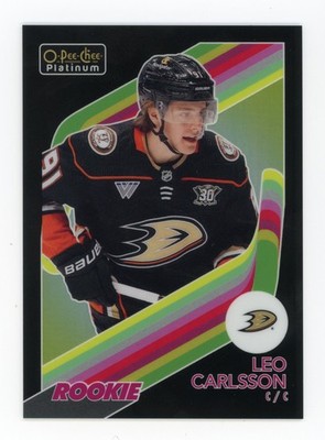 2023-24 O-Pee-Chee Hockey Platinum Leo Carlsson Retro Black #R-75 RC Ducks