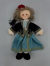 Handmade Greek Style Cloth Doll 12 Inch Long Blonde Hair