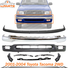 New Front Chrome Bumper Kit Wbrackets For 2001-2004 Toyota Tacoma 2wd