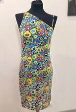 90s Gianni Versace Sushi Novelty Print Versus Bodycon Vintage Vestido Sz S/M?