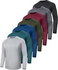 7 Pack Long Sleeve Shirts for Men - Quick Dry Moisture Wicking Sun Protection UV