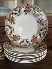 Set Of 9 Bowls DUNN BENNETT Flow Blue POLYCHROME TRANSFERWARE c1860 Ironstone