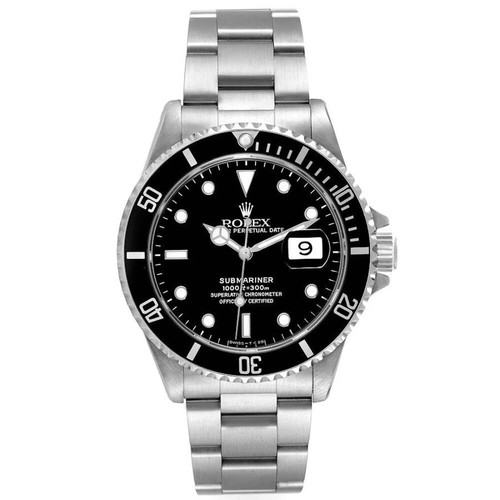 2000 Rolex Submariner Oyster Perpetual Date Steel Watch with Black Dial. (16610)