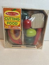 Melissa Doug Wooden Food Tray Set-Kids Cut Food-Good Quality Fun Dexterity