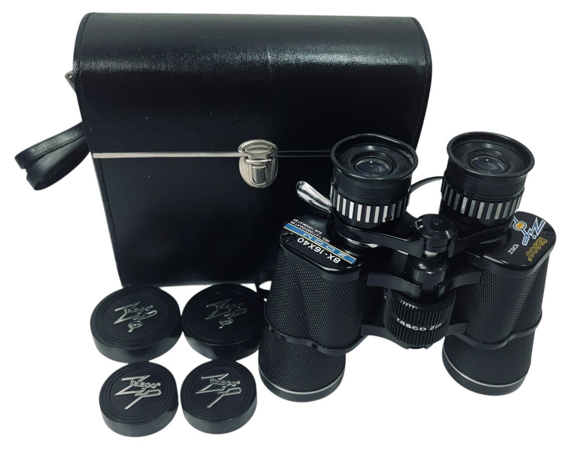 Vintage Tasco Zip 106Z 8X 16x40 Zoom Binoculars with Case Brand