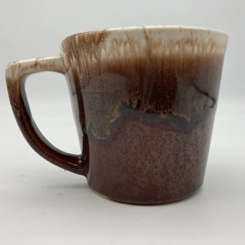 VTG Brown Drip Glaze D Handle 3.25” Mug Cup