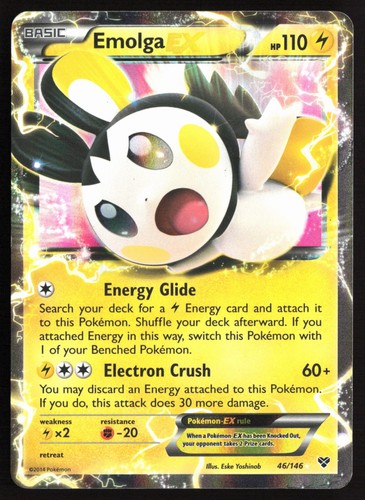 Pokemon Emolga EX Holo XY Base Set 46/146 LP