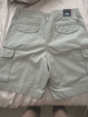 Tommy Hilfiger Men's Beige Cargo Shorts Canvas Cotton Button Pockets