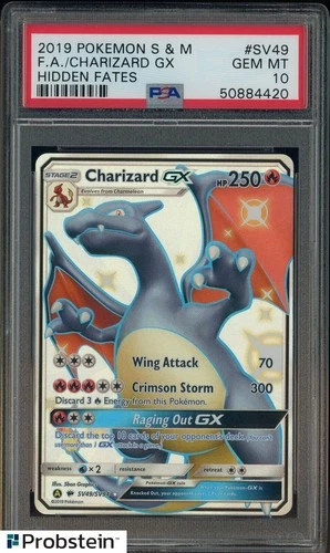 2019 Pokemon S & M Hidden Fates #SV49 FA Charizard GX PSA 10 GEM MINT