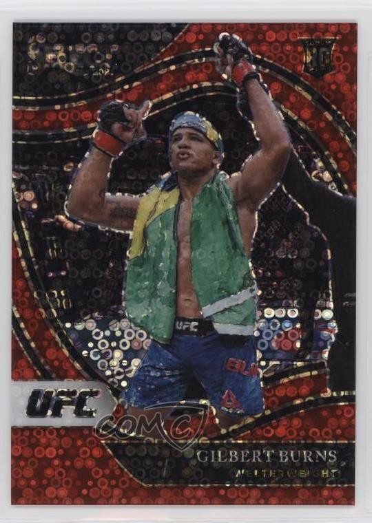 2021 Select UFC Octagonside Red Disco Prizm 65/199 Gilbert Burns Rookie RC 1ig2