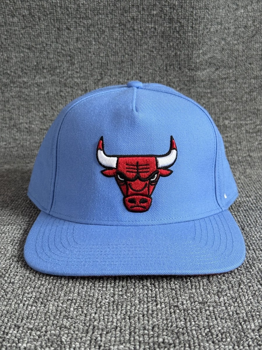 '47 Brand Chicago Bulls Flat Brim Strapback Light Blue Hat NBA Cap