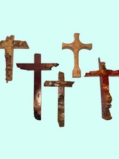 Burl Wood Wall Crosses Unique Carved Natural Finish Decorative
